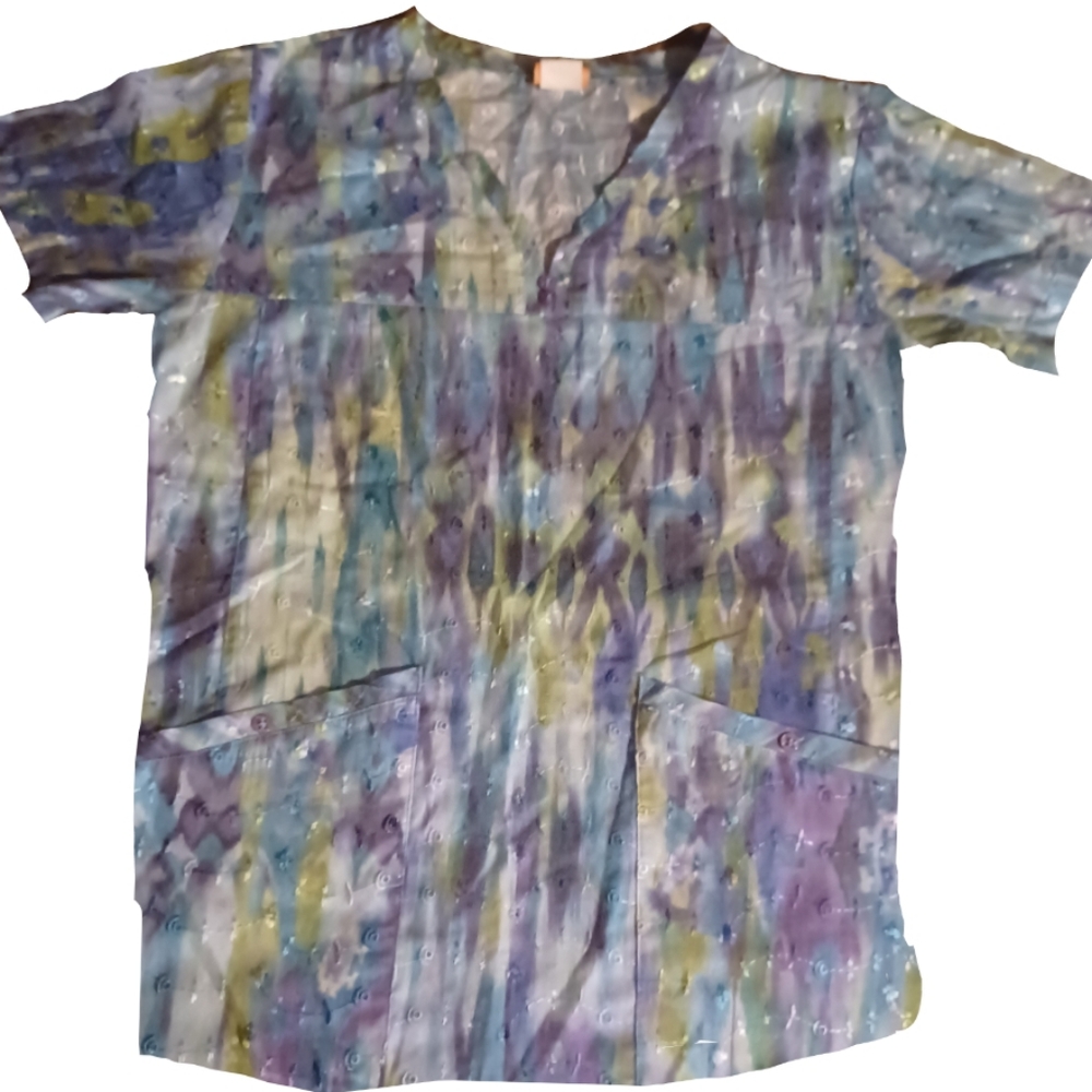 💵 Elan by BarcoTye Dye Scrub Top